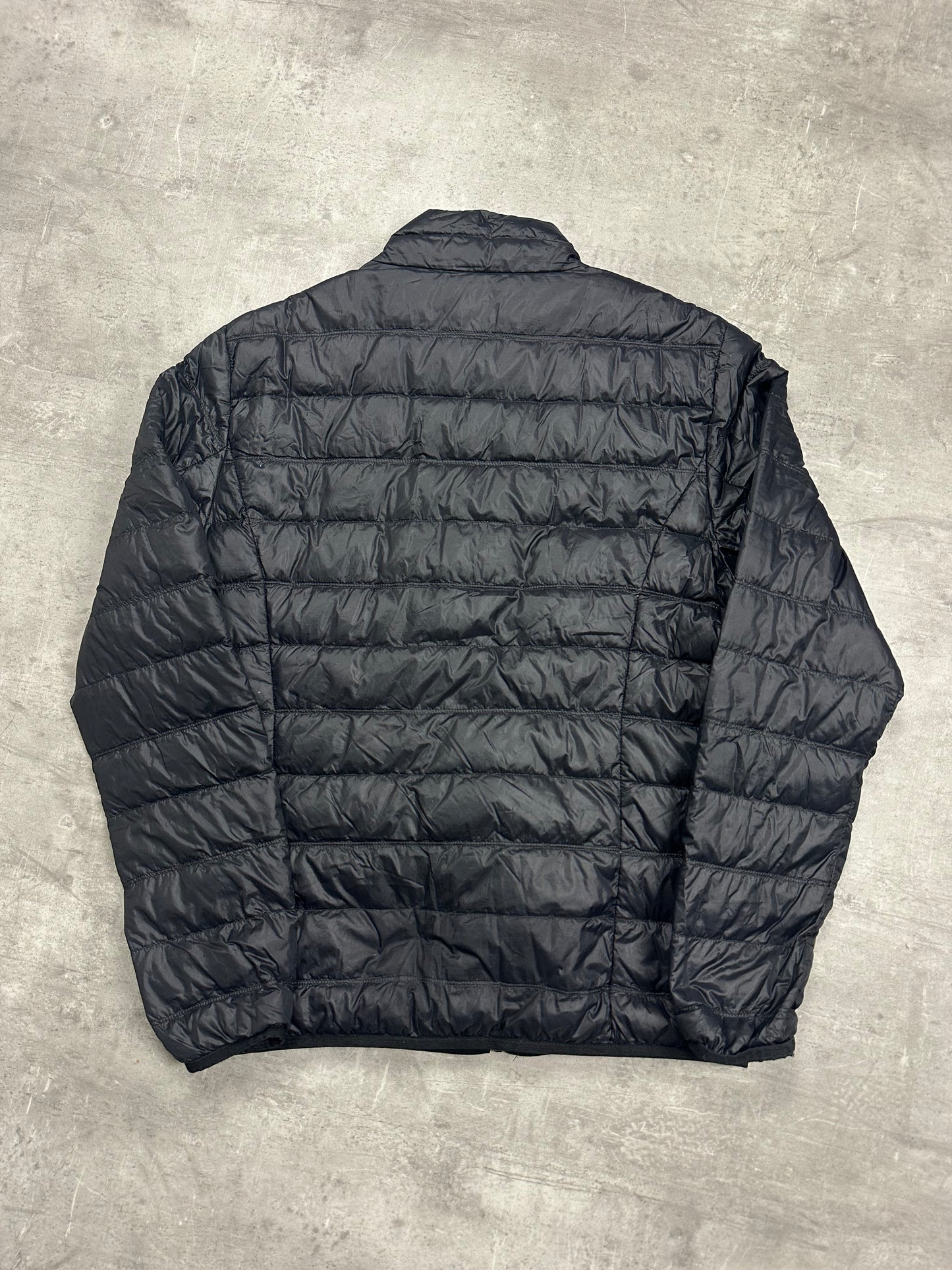 BLACK/GREY VINTAGE EMPORIO ARMANI EA7 DOWN PUFFER JACKET - M/L