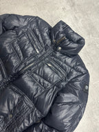 BLACK SHINY VINTAGE DIESEL DOWN PUFFER JACKET - M/L
