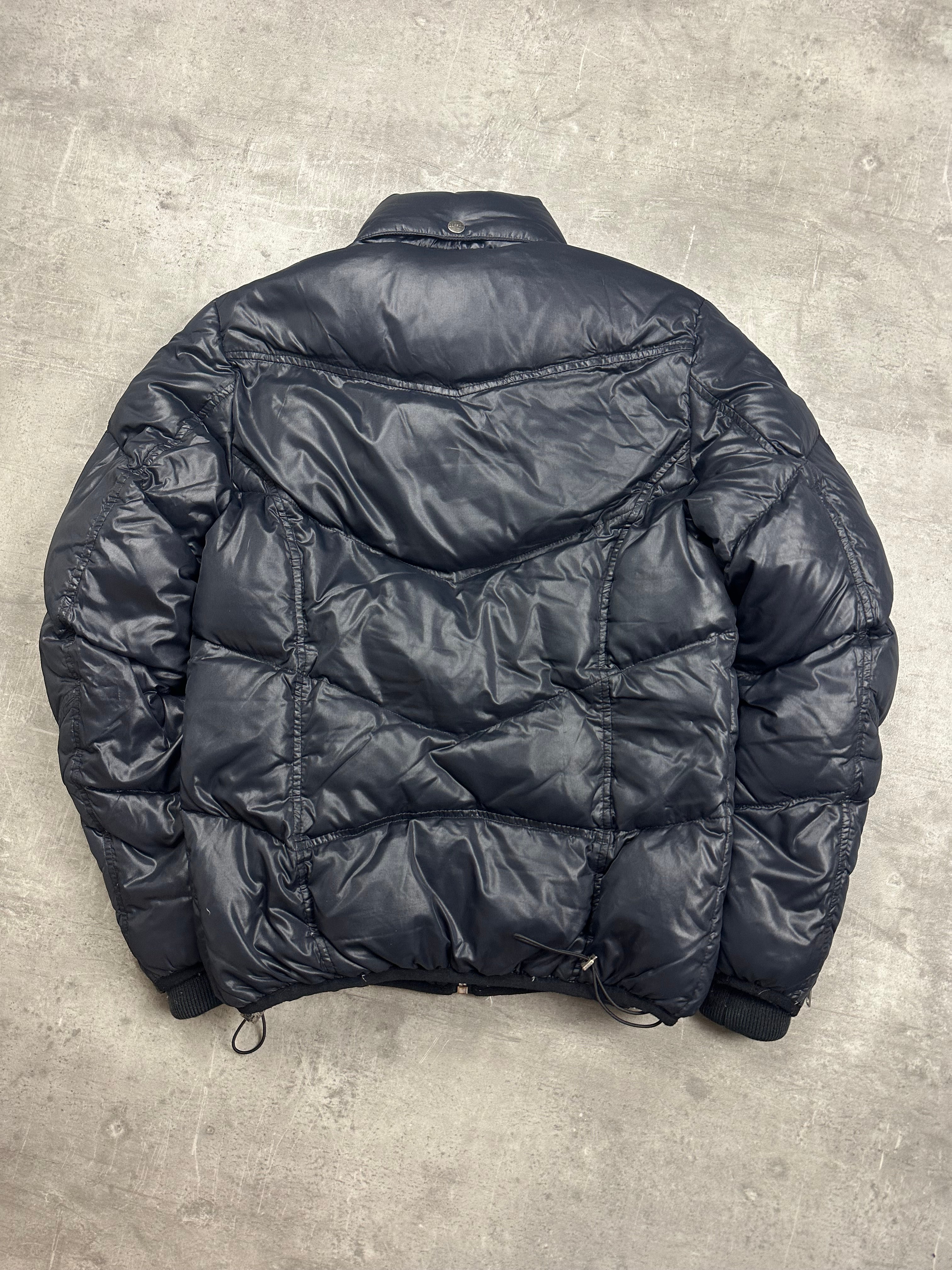 BLACK SHINY VINTAGE DIESEL DOWN PUFFER JACKET - M/L