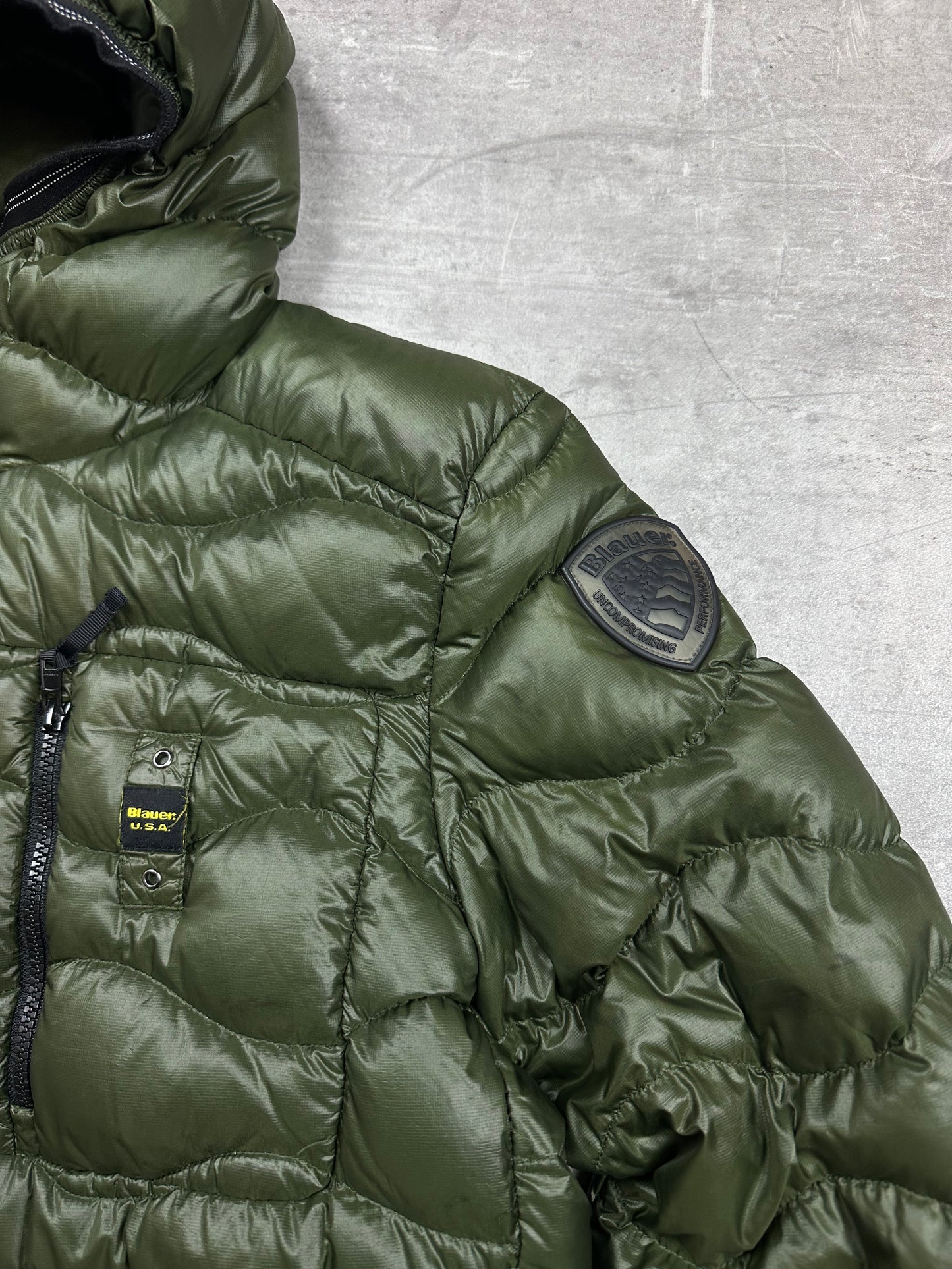 OLIVE BLAUER USA DOWN PUFFER JACKET - L