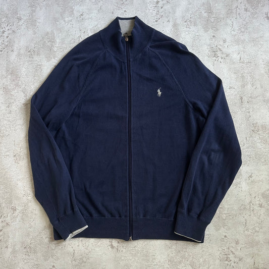 NAVY/GREY RALPH LAUREN ZIP SWEATSHIRT - M/L