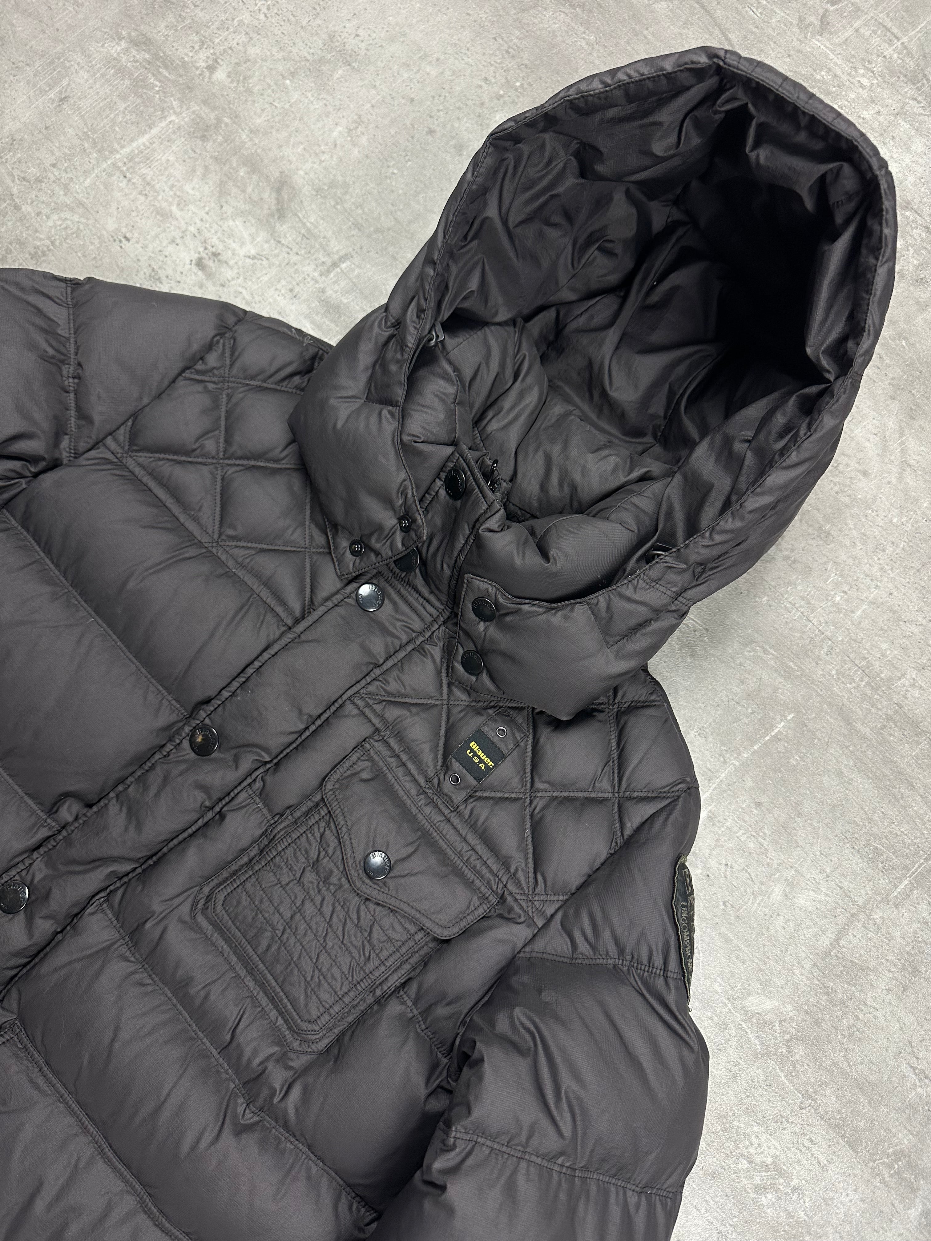 GREY BLUE USA DOWN PUFFER JACKET - M