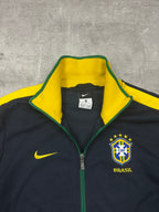 BLACK/YELLOW NIKE BRAZIL TRACK JACKET - 2000s - M/L
