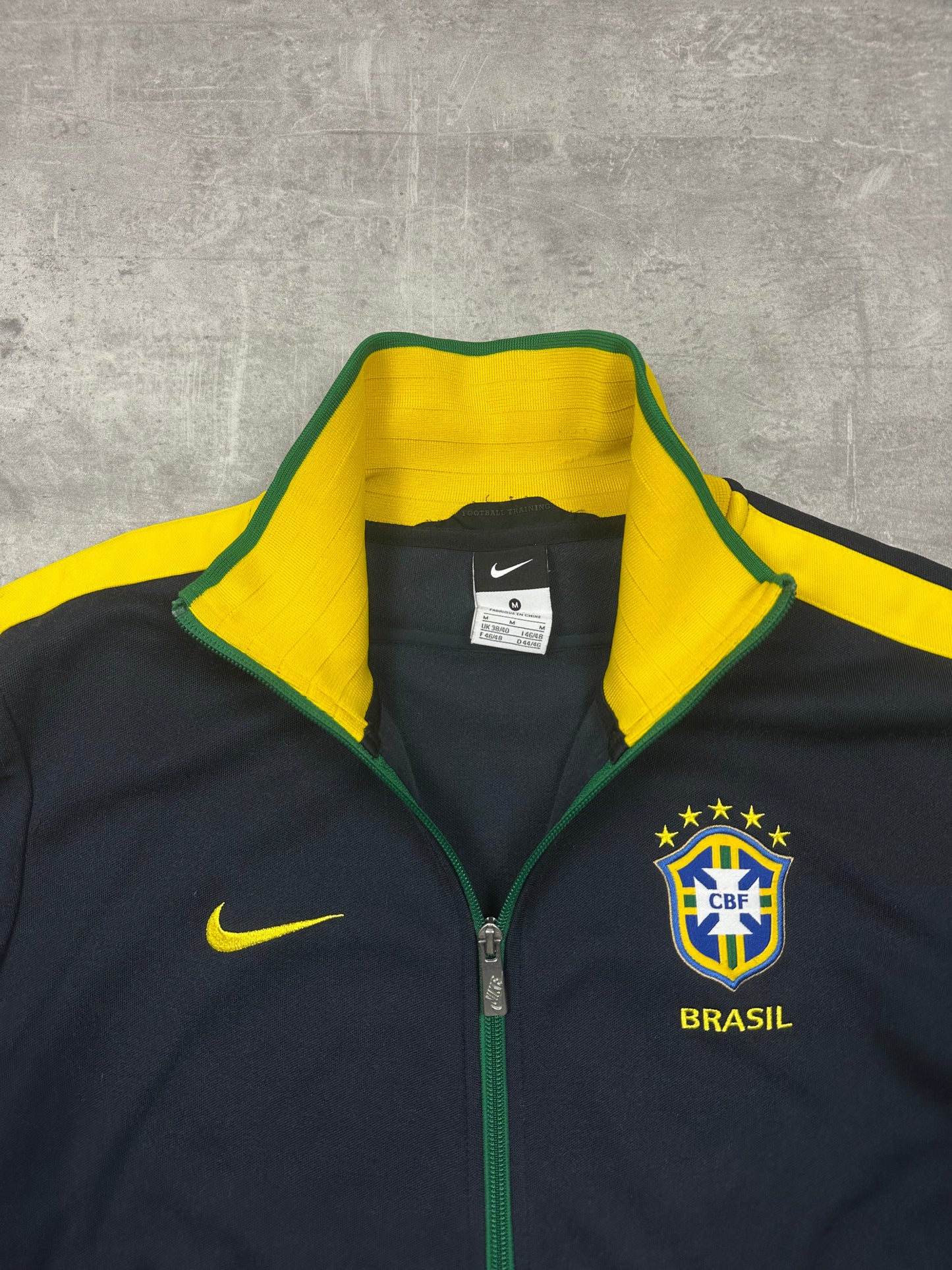 BLACK/YELLOW NIKE BRASIL TRACKJACKET - 2000s - M/L