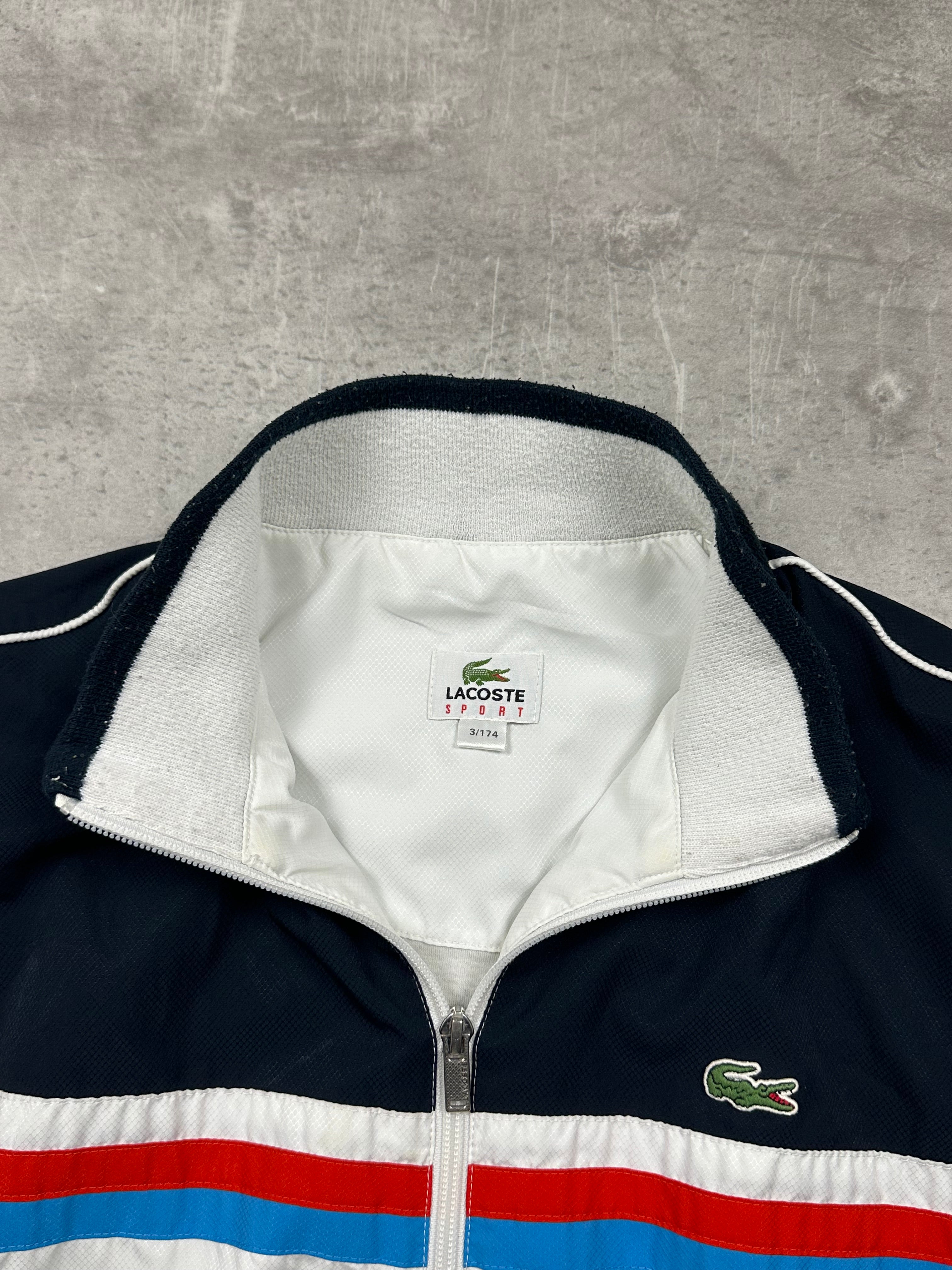 NAVY/WHITE VINTAGE LACOSTE SPORT TRACK JACKET - 2000s - M/L