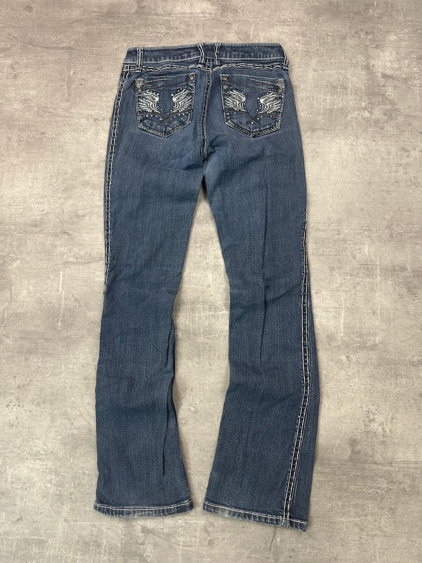 BLUE VINTAGE Y2K MISS ME STYLE BOOTCUT DENIM - 2000s - S