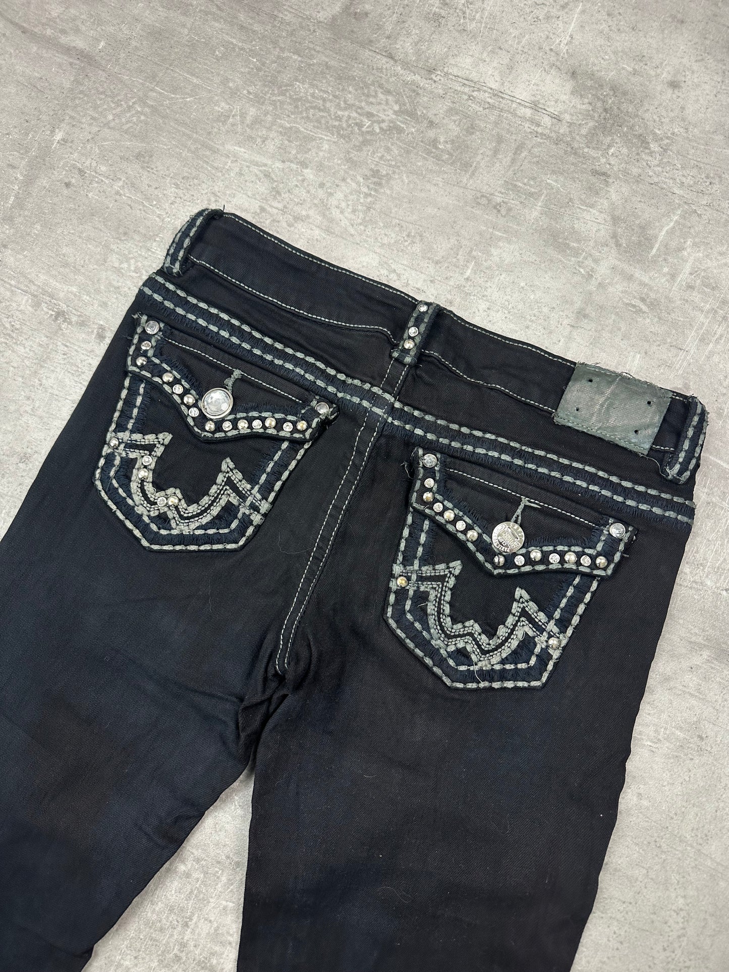 BLACK VINTAGE Y2K MISS ME STYLE BOOTCUT DENIM - 2000s - S