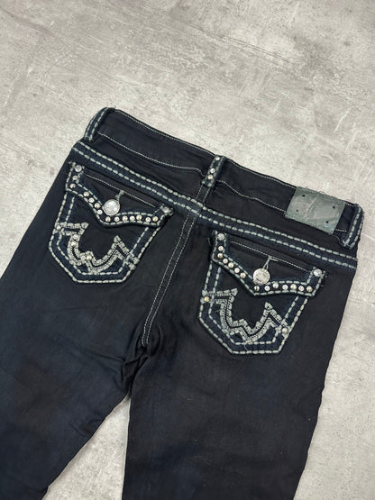 BLACK VINTAGE Y2K MISS ME STYLE BOOTCUT DENIM - 2000s - S