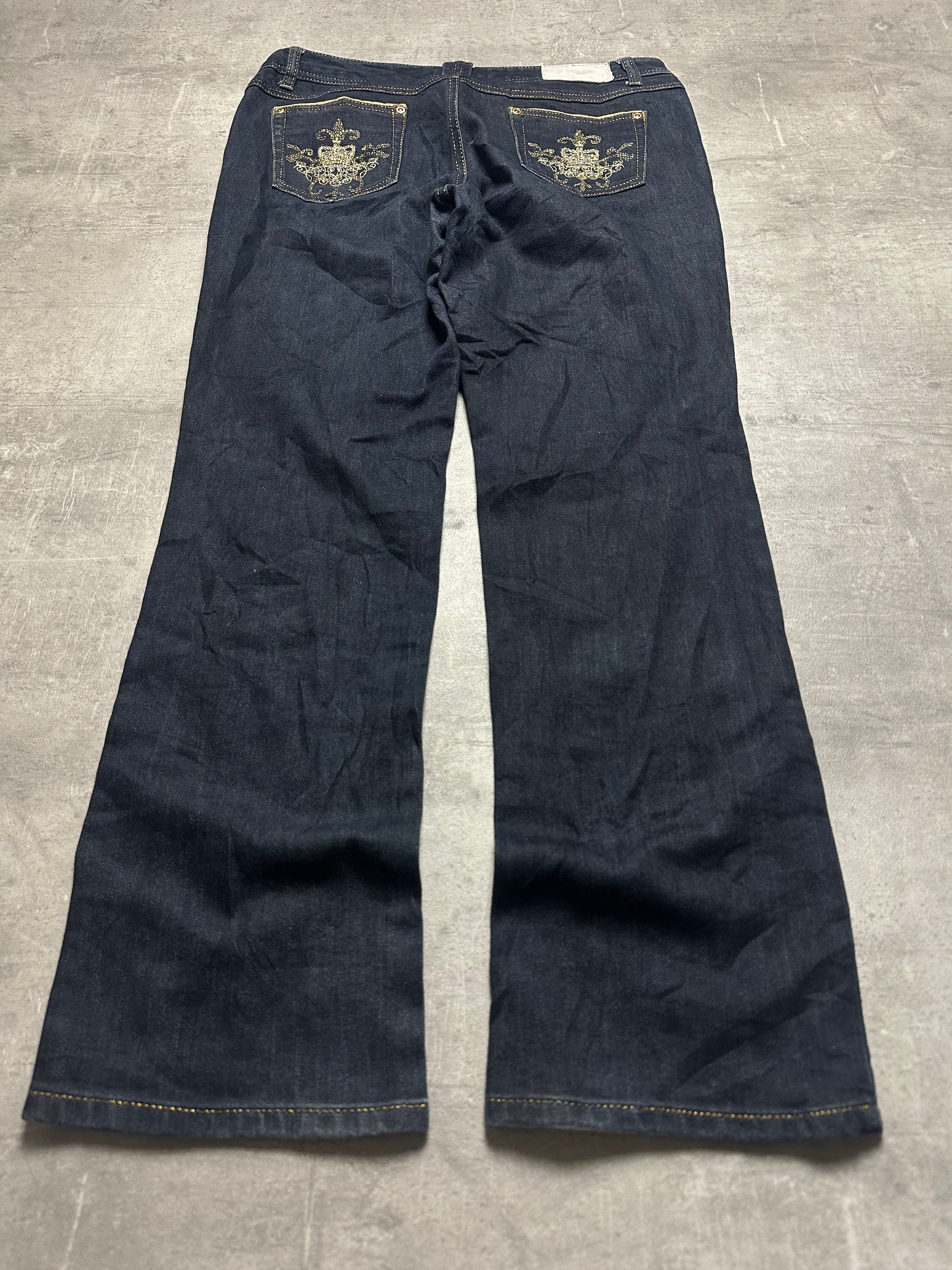 VINTAGE Y2K STYLE BAGGY BOOTCUT DENIM - M