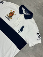 WHITE/NAVY POLO RALPH LAUREN BIG PONY POLO SHIRT - M/L