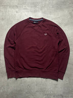 BORDEAUX FRED PERRY KNIT SWEATSHIRT - M/L