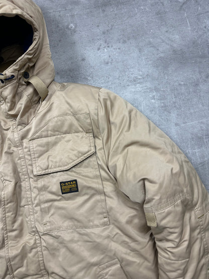 BEIGE VINTAGE G-STAR PUFFER JACKET - 2000s - M/L