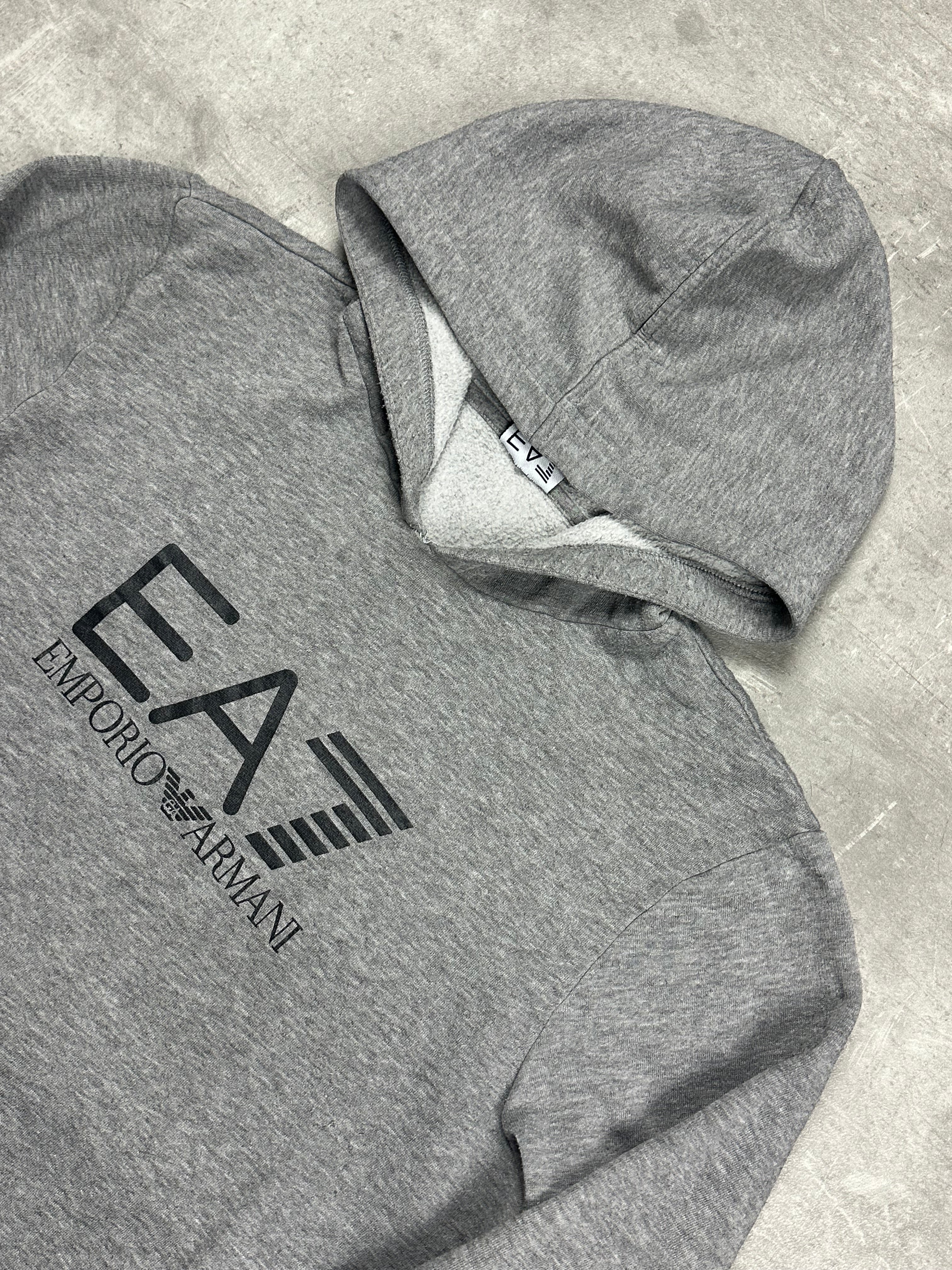 GREY EMPORIO ARMANI EA7 HOODIE - L