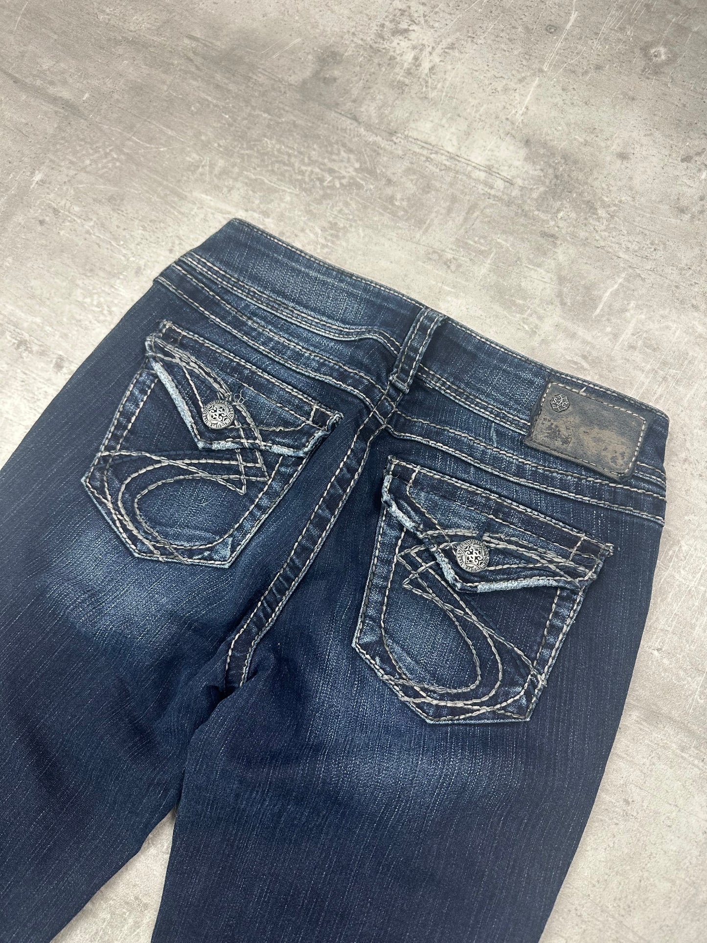 NAVY VINTAGE Y2K MISS ME STYLE BOOTCUT DENIM - 2000s - S