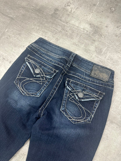 NAVY VINTAGE Y2K MISS ME STYLE BOOTCUT DENIM - 2000s - S