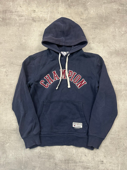 NAVY/RED VINTAGE CHAMPION HOODIE - 2000s - M