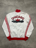 WHITE/RED VINTAGE ADIDAS FIREBIRD CHICAGO TRACK JACKET RARE - 2000s S/M