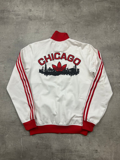 WHITE/RED VINTAGE ADIDAS FIREBIRD CHICAGO TRACKJACKET RARE - 2000s S/M