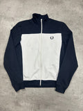 NAVY/WHITE FRED PERRY ZIP TRACK JACKET - M