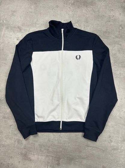 NAVY/WHITE FRED PERRY ZIP TRACKJACKET - M