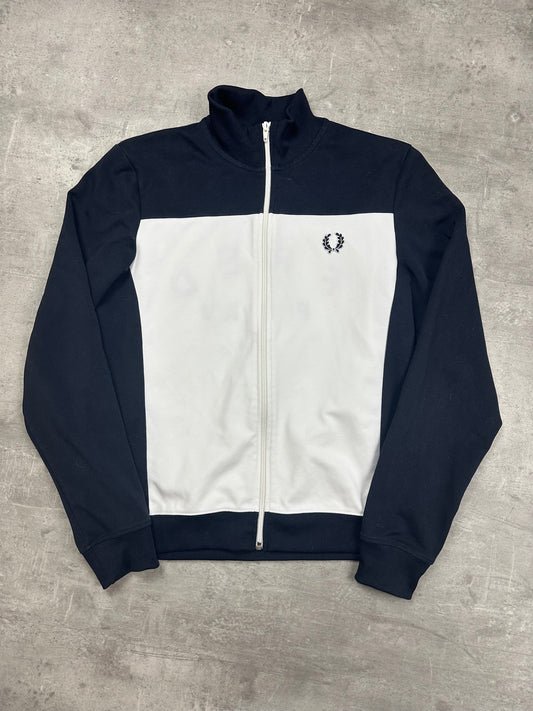 NAVY/WHITE FRED PERRY ZIP TRACKJACKET - M
