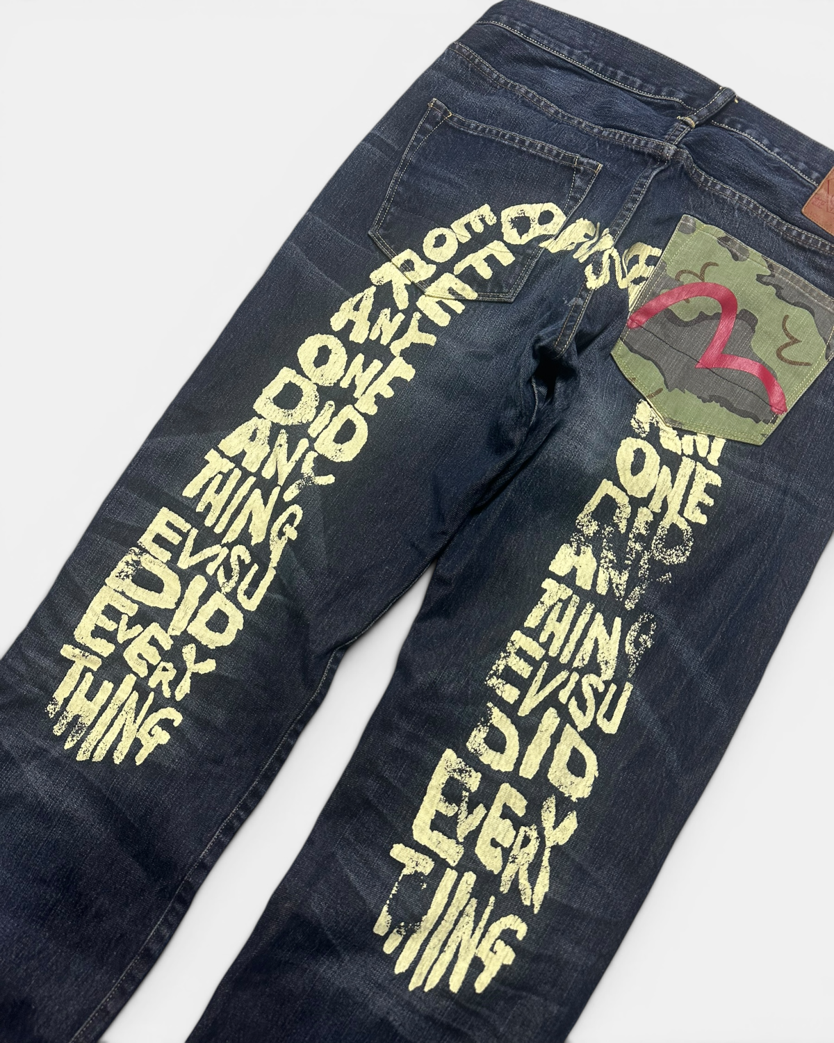 BLUE/BEIGE VINTAGE EVISU DIACOCK DENIM JEANS