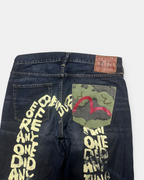BLUE/BEIGE VINTAGE EVISU DIACOCK DENIM JEANS