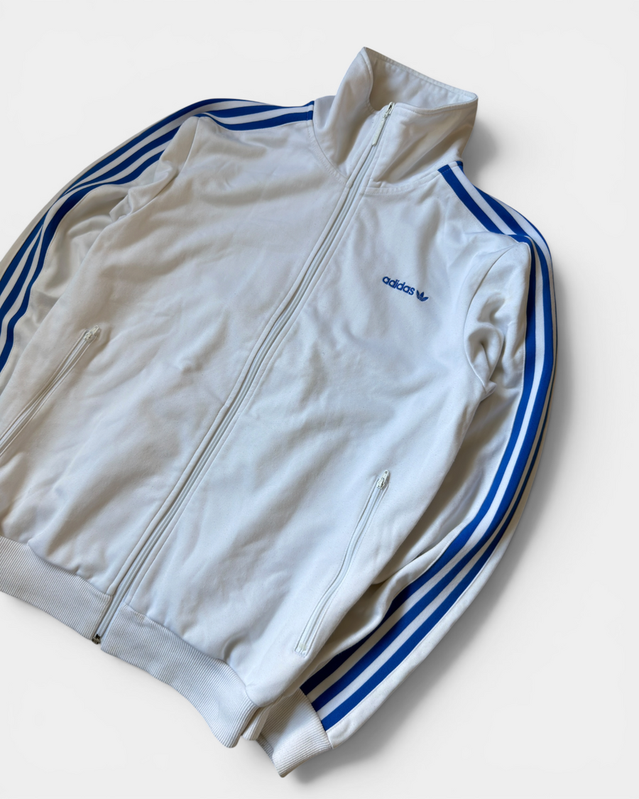 WHITE/BLUE VINTAGE ADIDAS RETRO FIREBIRD BECKENBAUER TRACKJACKET