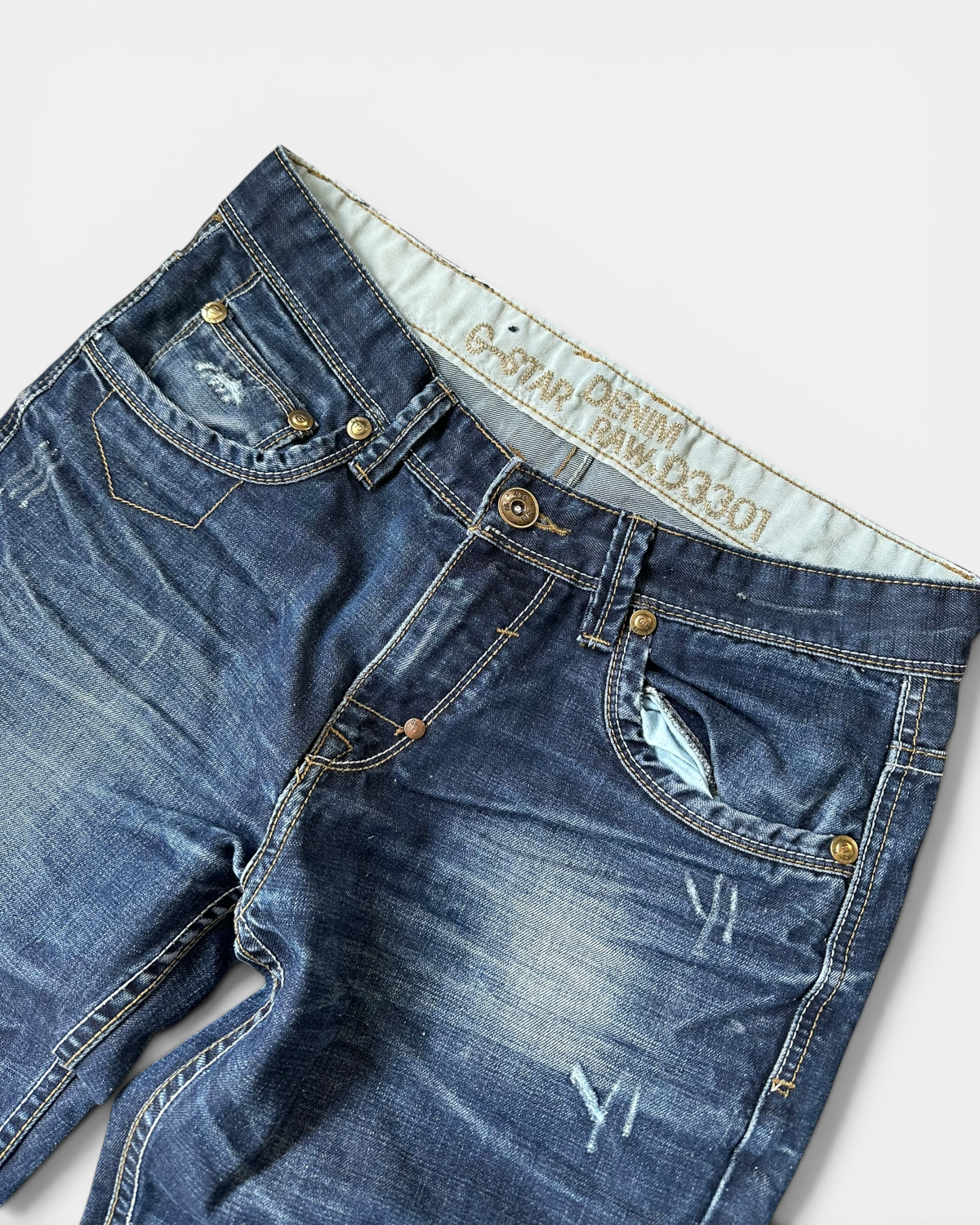 BLUE/BEIGE VINTAGE G-STAR RAW 3301 DENIM JEANS