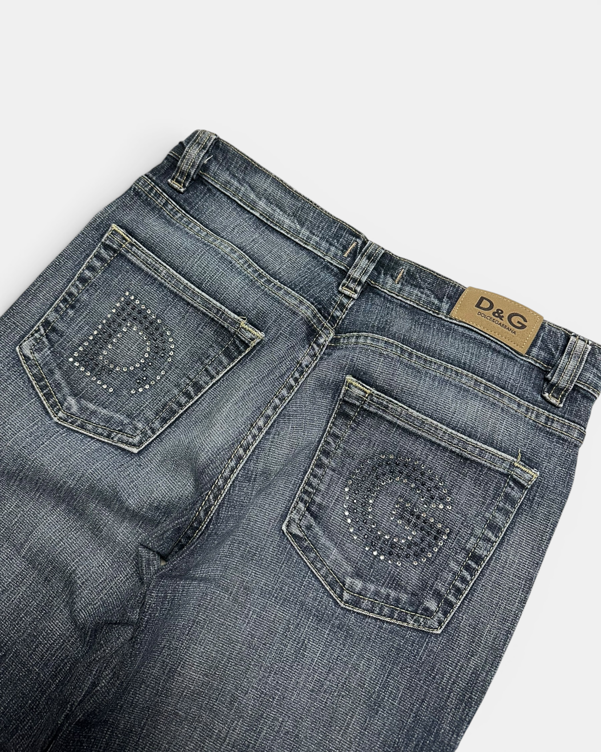 BLUE VINTAGE DOLCE & GABANNA EMBROIDERY DENIM JEANS