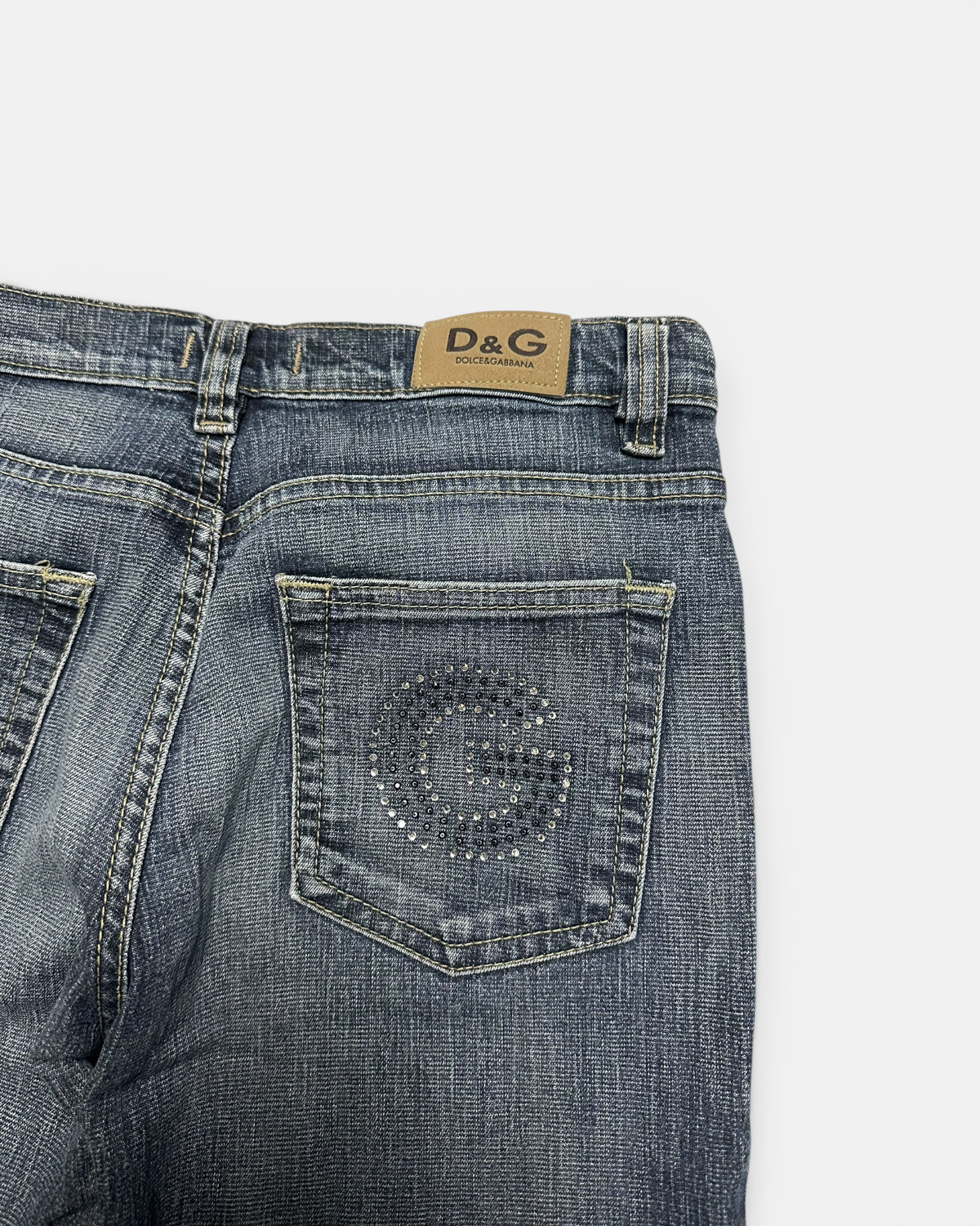 BLUE VINTAGE DOLCE & GABANNA EMBROIDERY DENIM JEANS