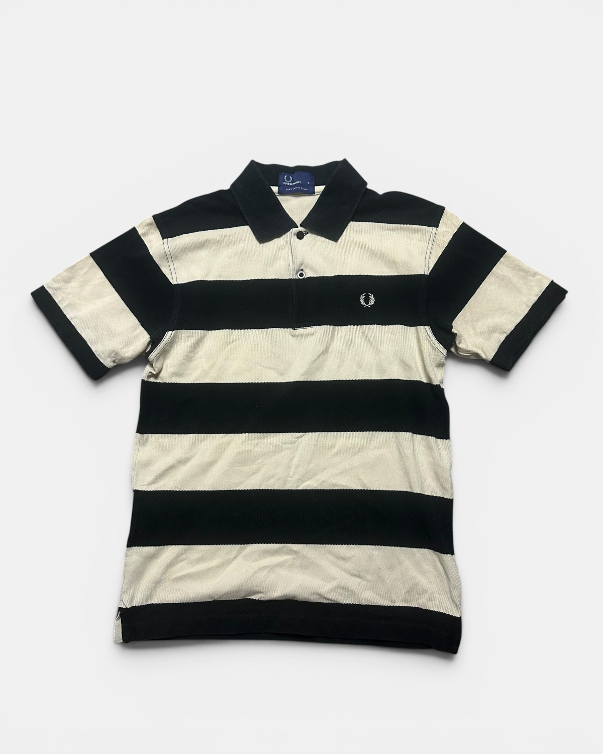 BEIGE/BLACK FRED PERRY POLOSHIRT