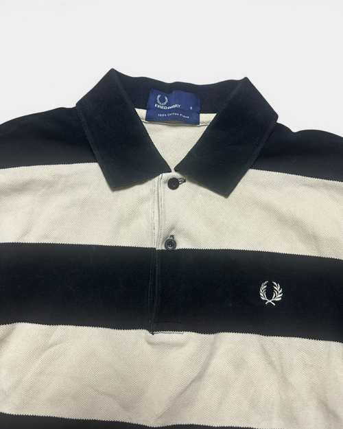 BEIGE/BLACK FRED PERRY POLOSHIRT