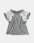 GREY/WHITE VINTAGE MISS ME TOP