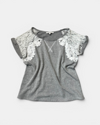 GREY/WHITE VINTAGE MISS ME TOP
