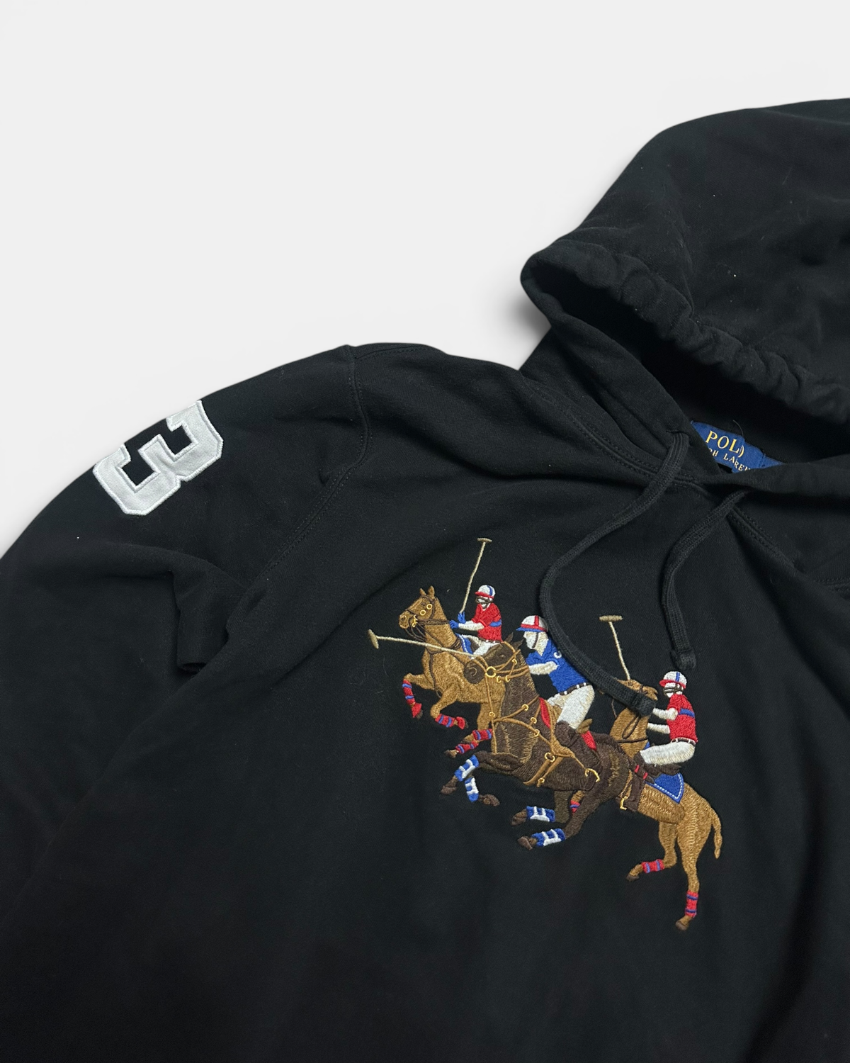 BLACK POLO RALPH LAUREN BIG PONY HOODIE