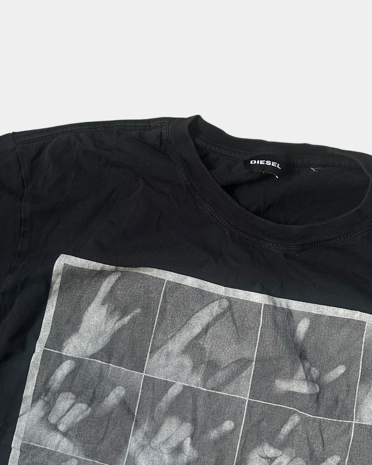 BLACK DIESEL CROSS FINGERS T-SHIRT
