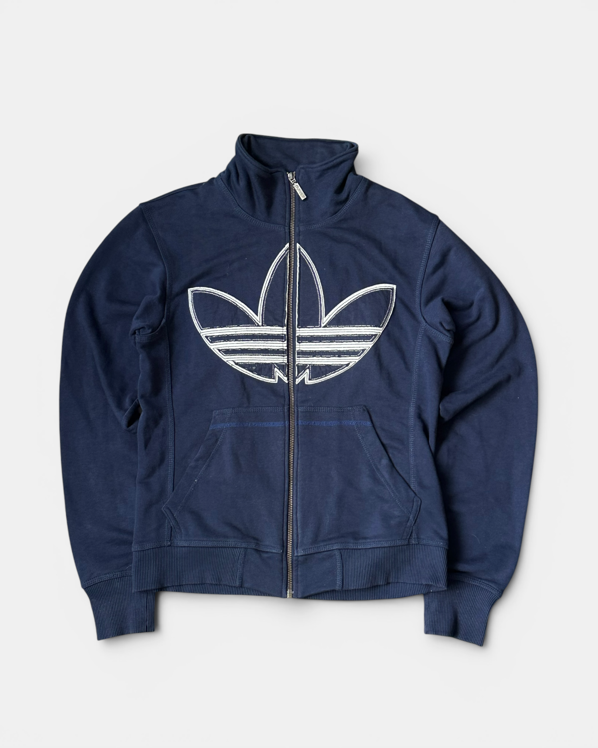NAVY/WHITE ADIDAS RETRO FIREBIRD ZIP SWEATSHIRT