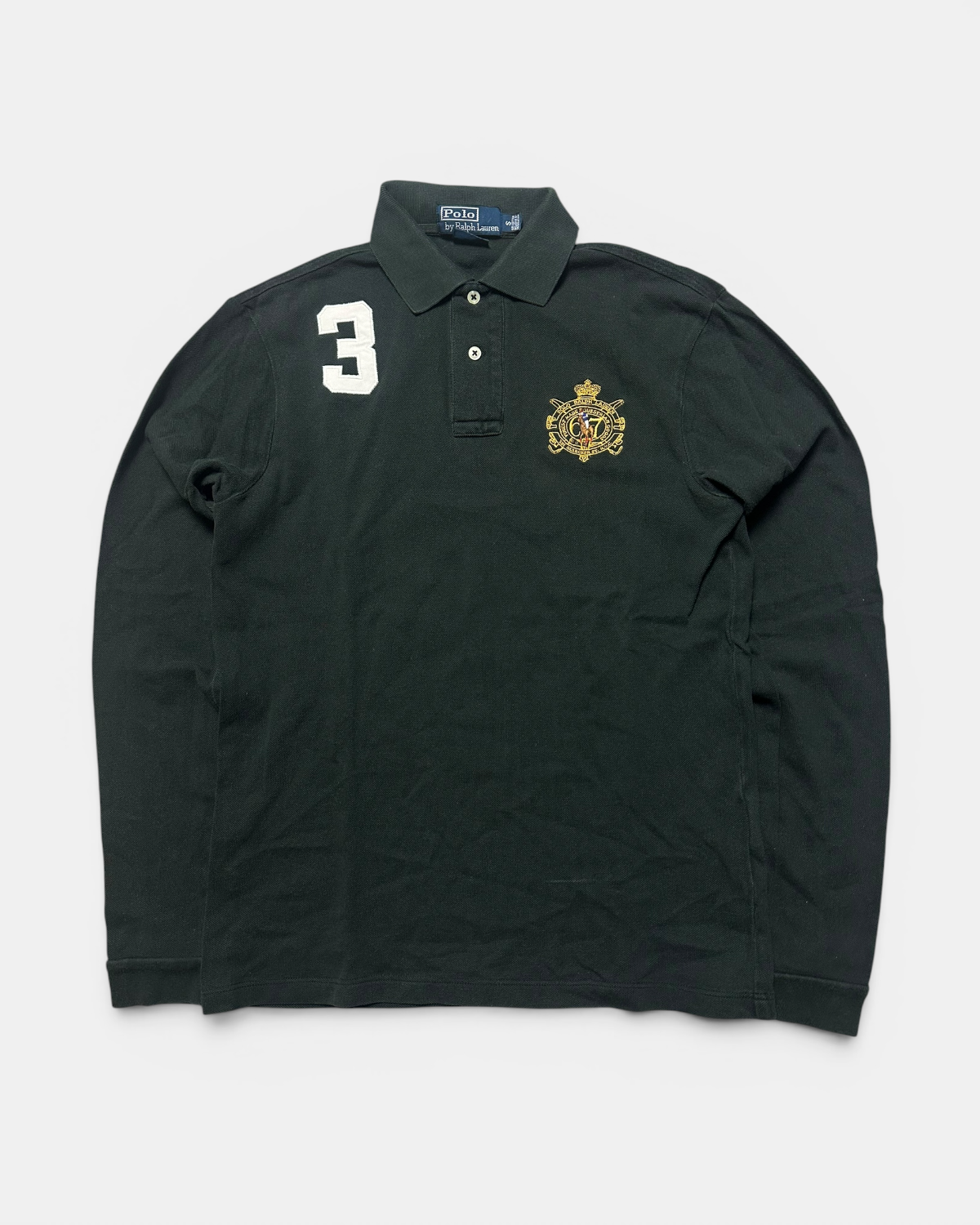 BLACK/WHITE POLO RALPH LAUREN BIG PONY LONGSLEEVE