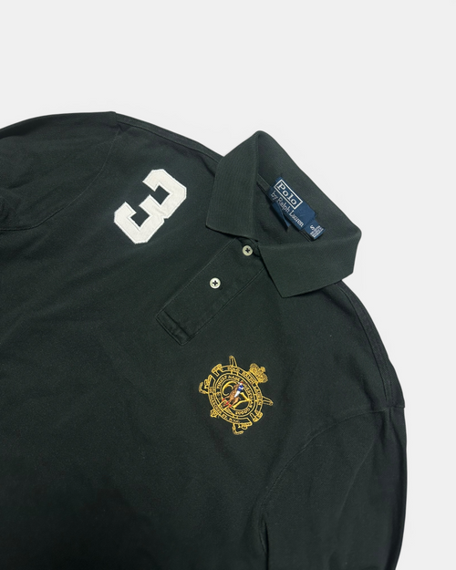 BLACK/WHITE POLO RALPH LAUREN BIG PONY LONGSLEEVE