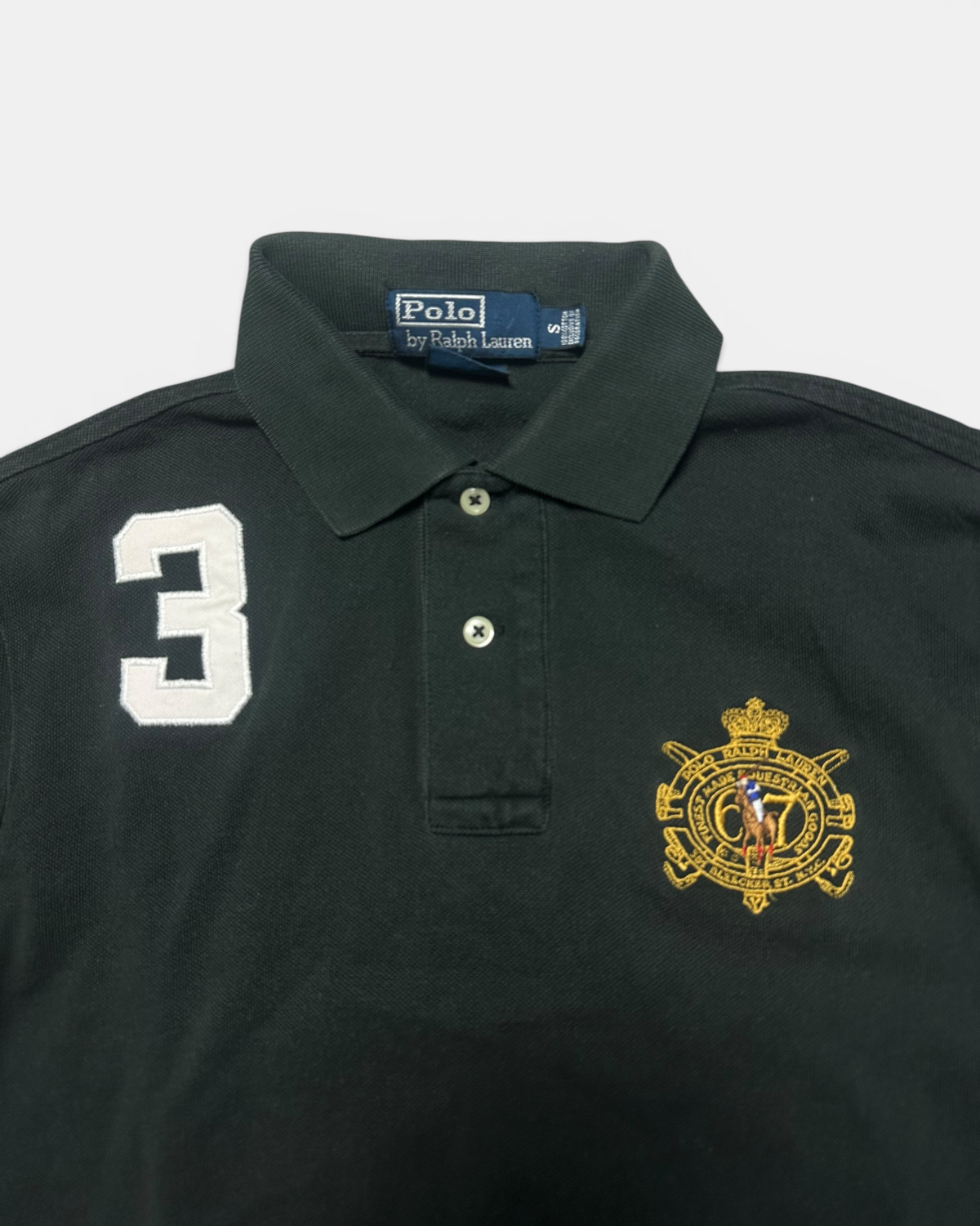 BLACK/WHITE POLO RALPH LAUREN BIG PONY LONGSLEEVE