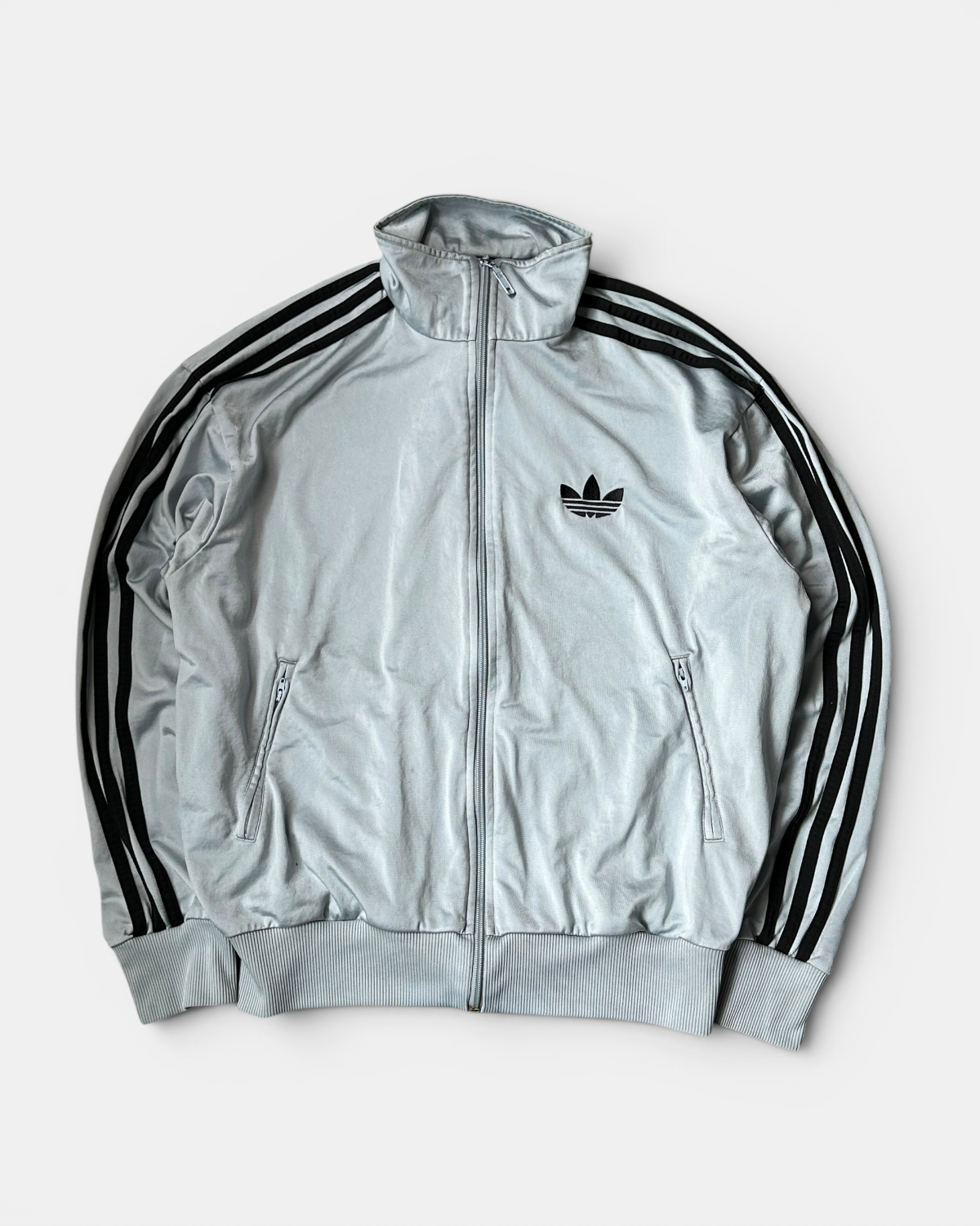GREY/BLUE VINTAGE ADIDAS RETRO FIREBIRD TRACKJACKET
