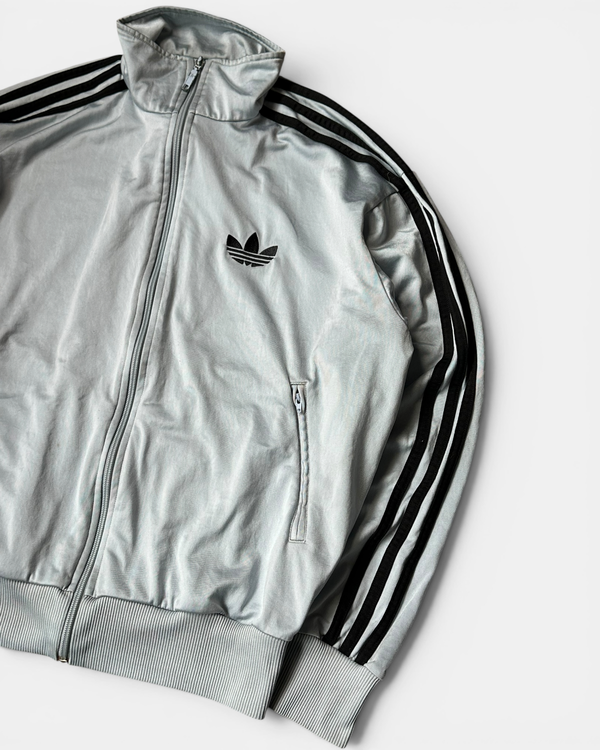 GREY/BLUE VINTAGE ADIDAS RETRO FIREBIRD TRACKJACKET