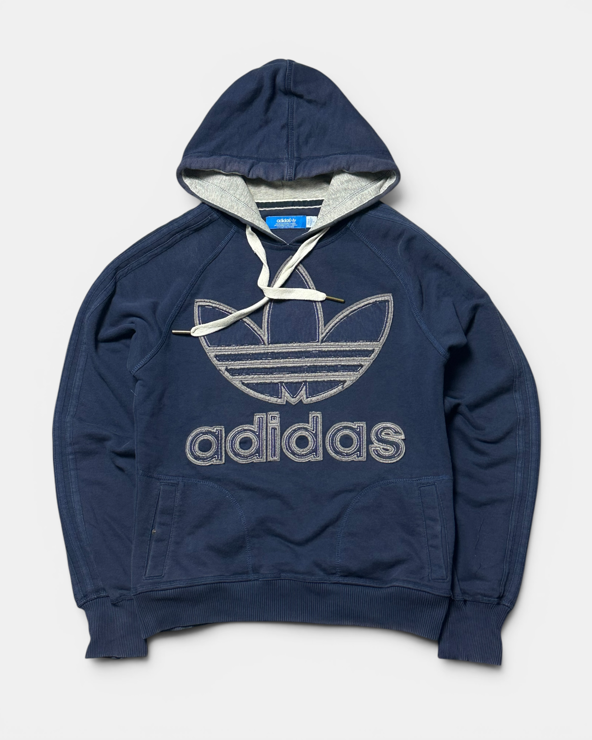 BLUE VINTAGE ADIDAS RETRO FIREBIRD STICHED HOODIE