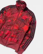 RED/BLACK VINTAGE ADIDAS RETRO FIREBIRD FLOWERS TRACKJACKET