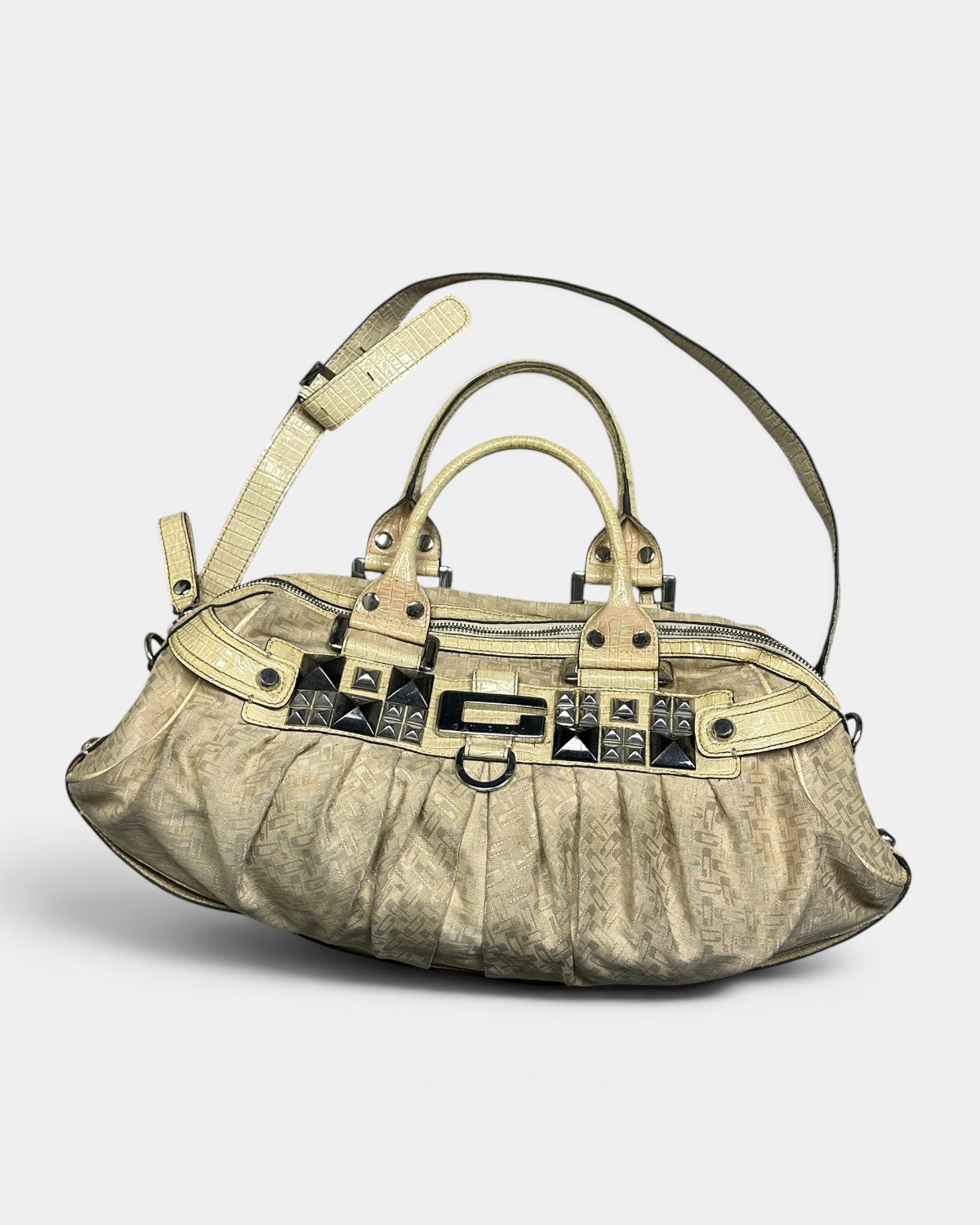 VINTAGE GUESS RARE BIG LEATHER BAG Y2K