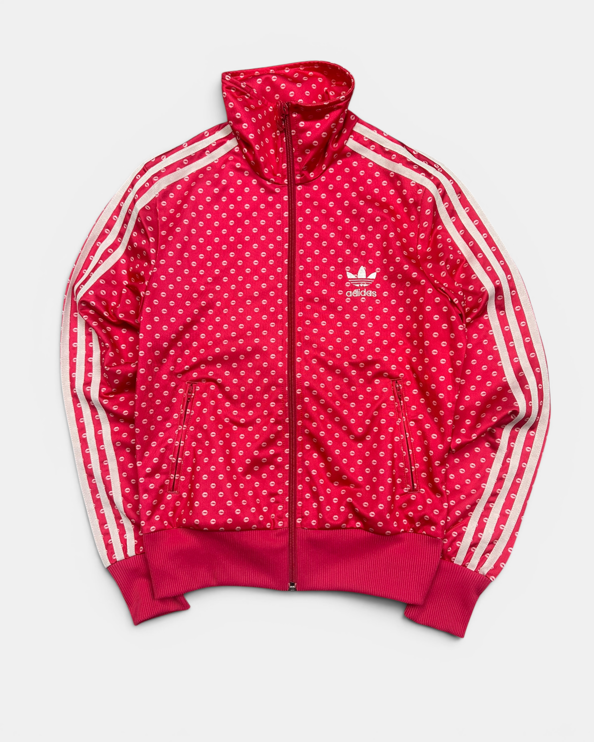 PINK/WHITE ADIDAS RETRO FIREBIRD LIPS TRACKJACKET