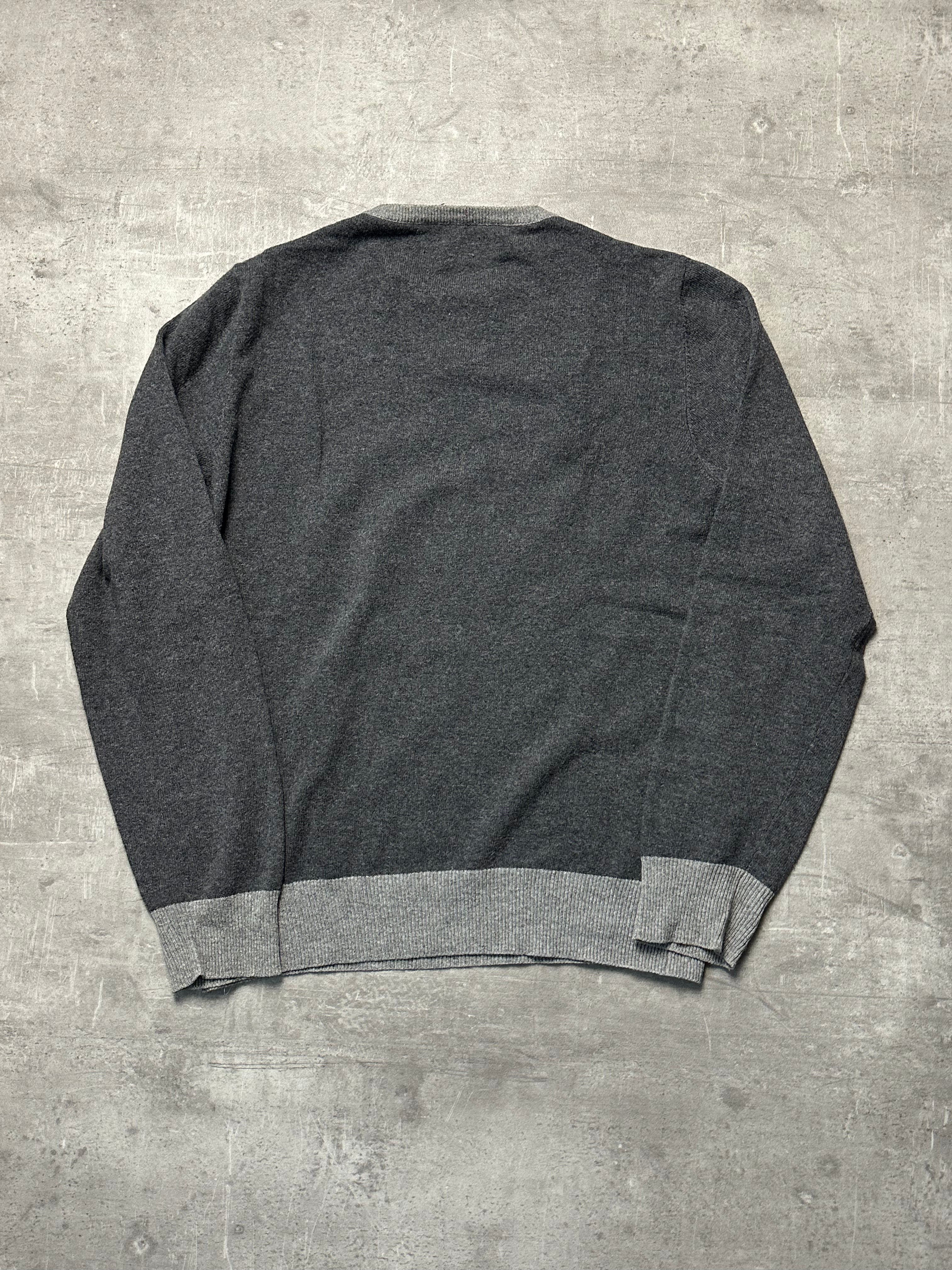 GREY FRED PERRY KNIT PULLOVER - M