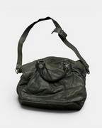 KHAKI VINTAGE LIEBESKIND BERLIN RARE LEATHER EMBROIDERY BAG Y2K