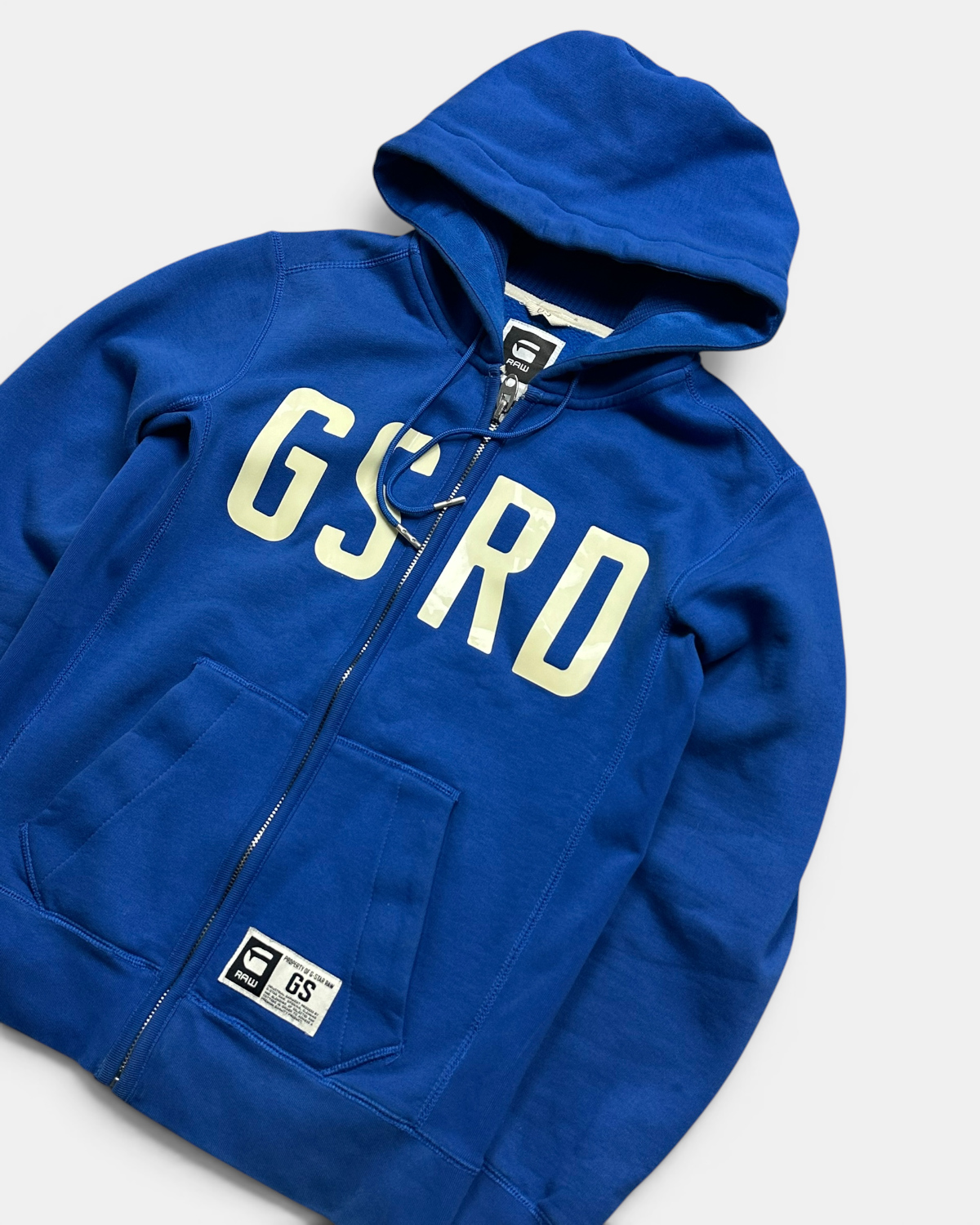 BLUE/BEIGE VINTAGE G-STAR RAW ZIP HOODIE RARE GSRD